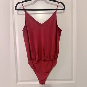 Express Rust Red Tank Bodysuit